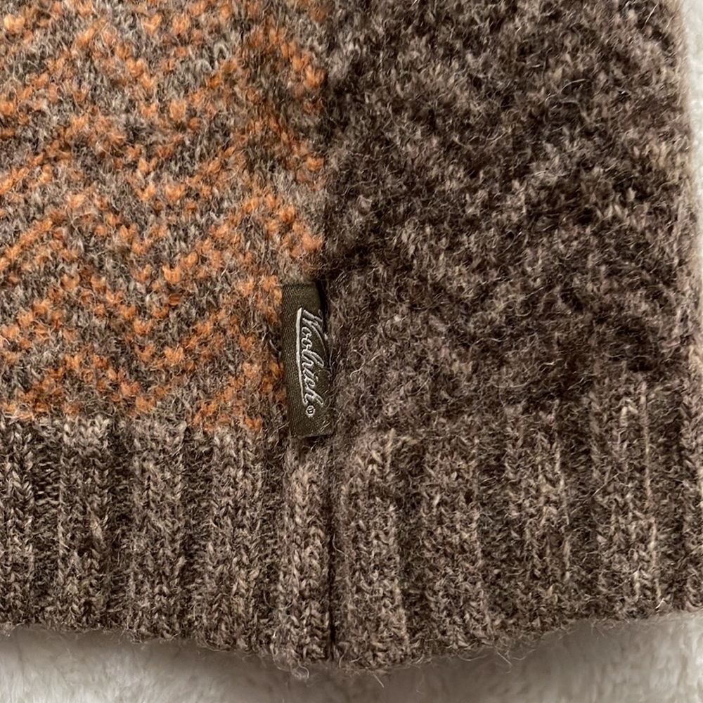 Vintage Woolrich Patchwork Chevron Knit Pattern Lambswool Sweater Vest Size L** - Picture 10 of 12